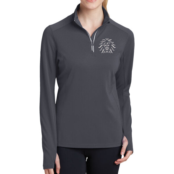 Sport-Tek® Ladies Sport-Wick® Textured 1/4-Zip Pullover - Embroidered Logo Thumbnail
