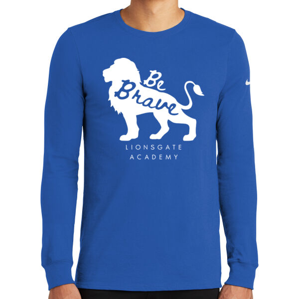 Nike Dri-FIT Cotton/Poly Long Sleeve tee - Printed Logo Thumbnail