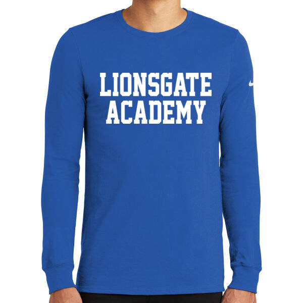 Nike Dri-FIT Cotton/Poly Long Sleeve tee - Printed Logo Thumbnail