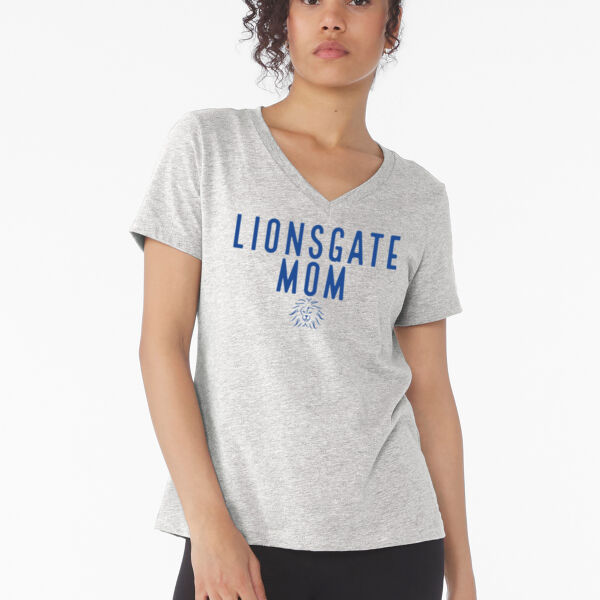 BELLA + CANVAS Womens Relaxed Heather CVC V Neck Tee - Printed Logo Thumbnail