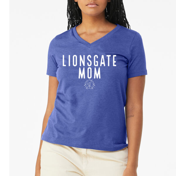 BELLA + CANVAS Womens Relaxed Heather CVC V Neck Tee - Printed Logo Thumbnail