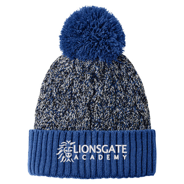 New Era Marled Knit Pom Beanie - Embroidered Logo Thumbnail