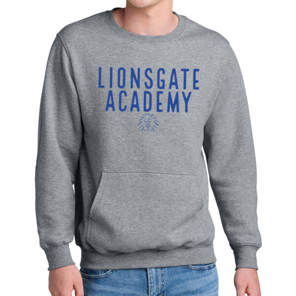 Port & Co Core Fleece Crewneck Pocket Sweatshirt - Printed Logo Thumbnail